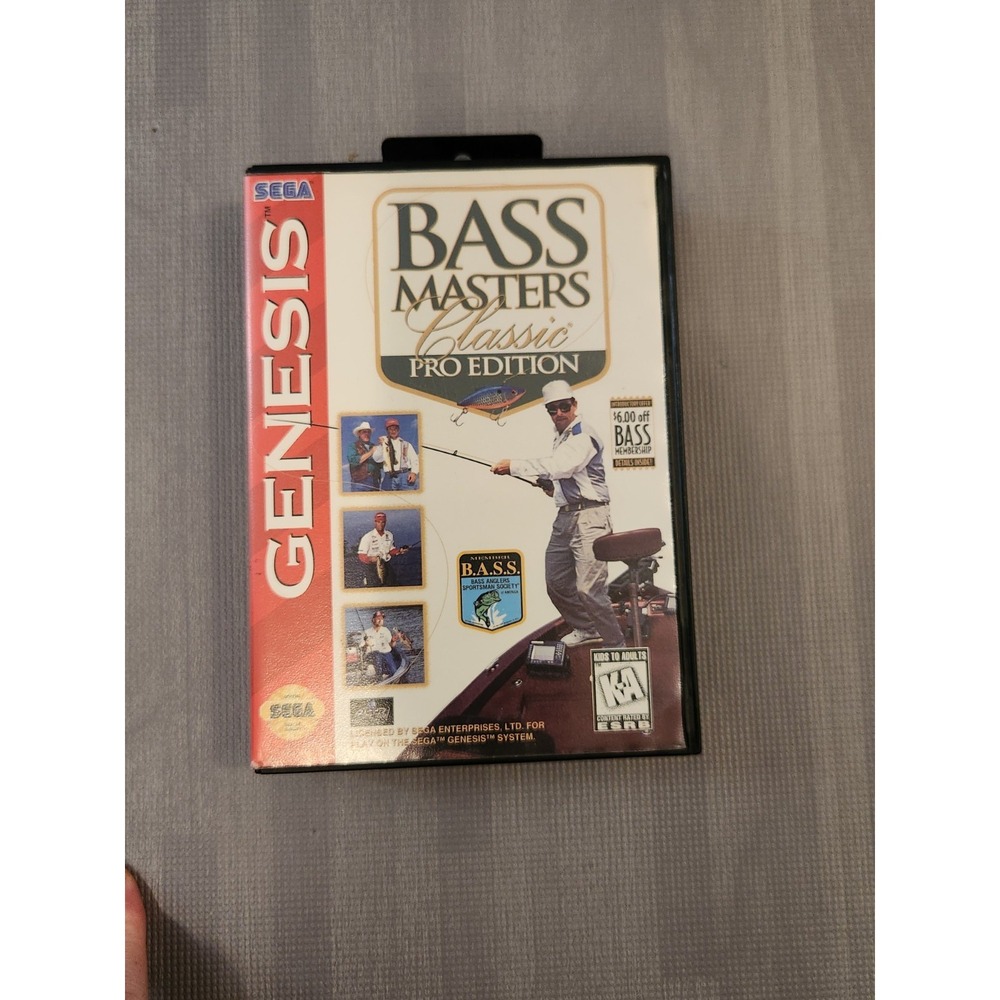 Bass Masters Classic: Pro Edition (Sega Genesis, 1996) Manual, Case, 1 Player